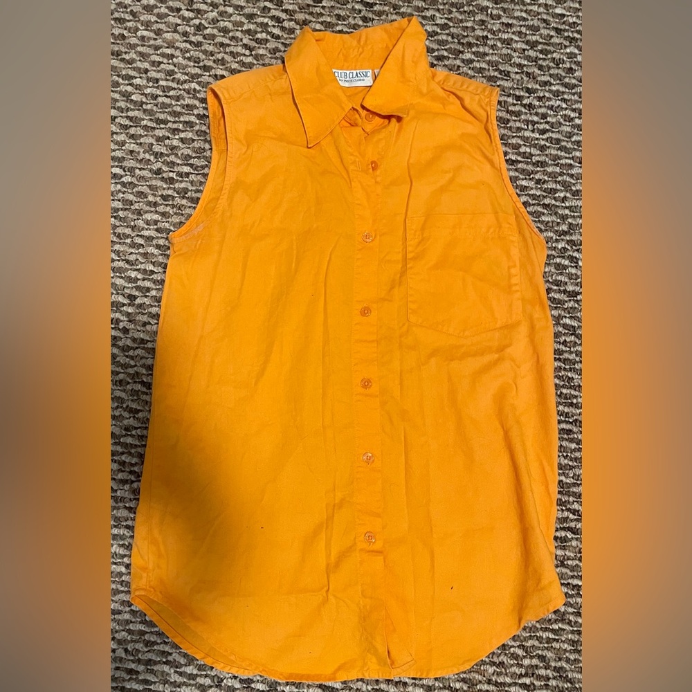 Vintage 80s/90s Sleeveless Button-Up Top